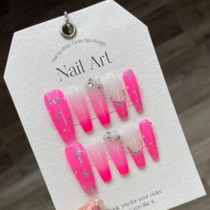Pink Handmade press on nails artifical nails pure