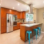 American style cherry solid wood cabinet with island