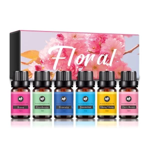 Kanho Top 6 Diffuser Essential Oil Set floral Rose Jasmine Gardenia Ylang Ylang freesia Cherry Blos gift