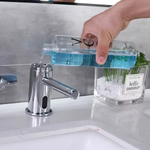 Restroom Hand Wash Soap Dispenser Faucet Type For Commercial Public Toilet