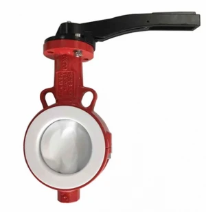 ductile iron body ss304 disc ss410 shaft ptfe seal wafer type butterfly valve