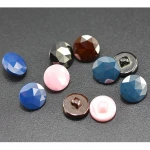 Faceted shank ceramic buttons