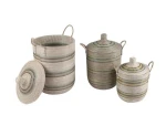 Three-piece handwoven basket set.