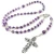 Import Fashion Jewelry Natural Amethyst Gemstone Beads Our Lady of Grace Catholic Prayer Rosary with Rose Crucifix from China