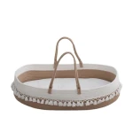 Tassel crib Baby bassinet sleeping basket Cotton cord woven basket Diaper basket Kindergarten nap basket