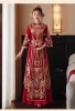 Luxurious velvet Xiuhe suit wedding dress
