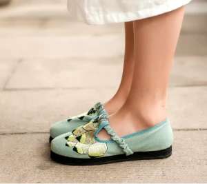 women embroidered shoes cloth shoes loafer shoes