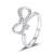 Import 925 Sterling Silver Bow Ring Finger Rings for Women Vintage Stackable CZ Rings Band Fine Jewelry from China