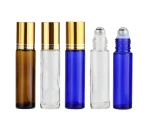 Roller Glass Bottle Clear Amber Blue with cap
