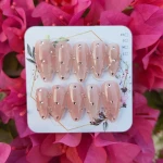 Pink diamond press on nails