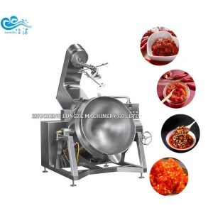 Automatic Industrial Fire Cooker Mixer Machine/Cooking Jacketed Kettle With Agitator