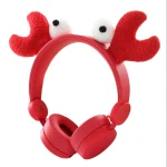OEM ODM Colorful Cute Wired Headphone for Kids Children Headphone Detachable Magnetic Crab Ears