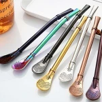 1 PC Stainless Steel Drinking Straws Yerba Mate Straw Gourd Bombilla Filter Stirring Spoons Reusable Tea Tool Bar Accessories