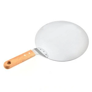 10 Inch Round Stainless Steel Pizza Spatula Metal Pizza Peel Paddle for Homemade Pizza, Bread, Cake, Pie