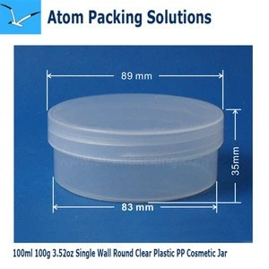 100g Single Wall Plastic Jar Clear PP Jars Cosmetic Jar for Cream Packing