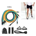11Pcs Exercise Resistance Band Yoga Pilates Fitness Workout Bands Latex Resistance Tube Set