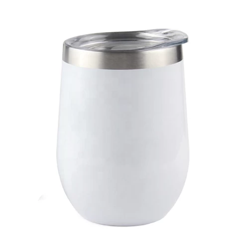 12Oz Custom Wine Cups Stainless Steel Vacuum Thermos Reusable Coffee Cup With Lid