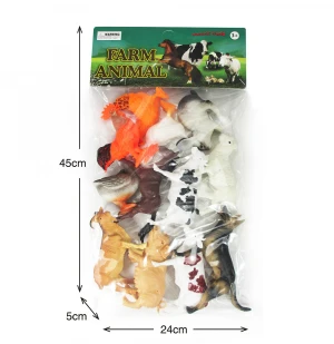 12pcs mixed packing plastic dog cow goat horse model kids farm toy animals