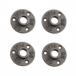 1/2" 3/4" Floor Flange Malleable Iron Pipe Fittings 3-holes Flanges For Handrail Wall Mount BST Threaded
