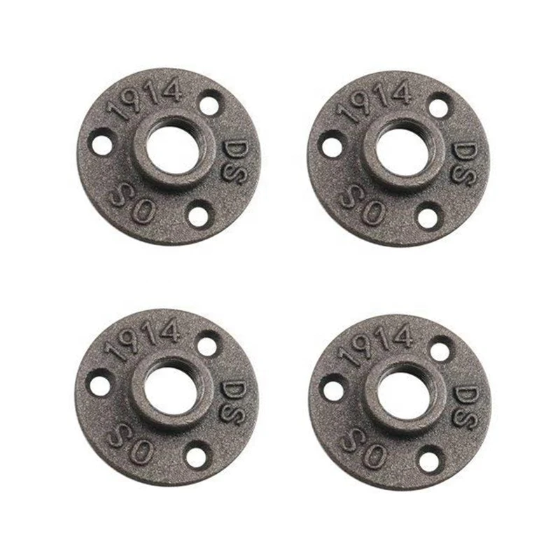 1/2&quot; 3/4&quot; Floor Flange Malleable Iron Pipe Fittings 3-holes Flanges For Handrail Wall Mount BST Threaded