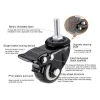 1.5 Inch M10*15 Metric Threaded Stem PVC Caster With Brake And Double Ball Bearings Black Swivel Casters For Furnitures