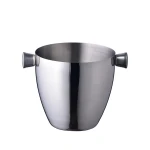 1.5L stainless steel double-ear ice bucket portable ice bucket with ice tongs