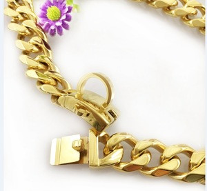 Buy 18k Gold Luxury Dog Chain Cuban Pitbull Big Dog Chain Bully Pet ...