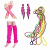 1980s Party Cos Set Women&#39;s 80s Outfit Costume Accessories Neon Earrings Fishnet Gloves Leg Warmers Headband Bracelets LP1321