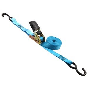 1&quot; 25mm wholesale cargo lashing ratchet tie down strap with wide rubber handle and coated S hooks 1500lbs 10ft