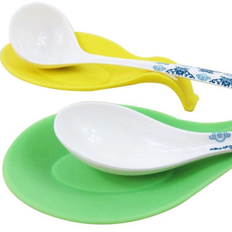 2 In 1 Large Size Drip Pad 5 Slots Silicon Utensil Tray With Holder Multifunctional And Pot Lid Forc Silicone Spoon Rest