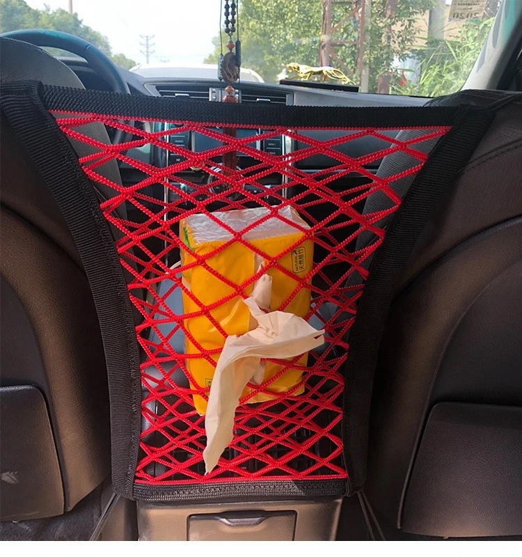 2-layers car net organizers between front seats