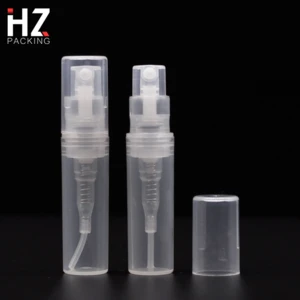 2 ml sample packaging perfume liquid mist spray pump plastic bottles for detergents