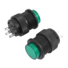 2 Pcs 4 Terminals Green LED Lamp Momentary Push Button Switch