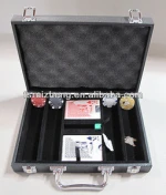 200pcs lockable leather poker chip case