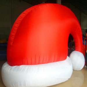 2017 factory cheap price inflatable santa hat for christmas holiday