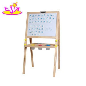 2017 new design kids Wooden double-sided magnetic drawing board for sale W12B098