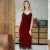 Import 2018 Autumn elegant women sleep dress slit home wear dress lace detail nightgown from China
