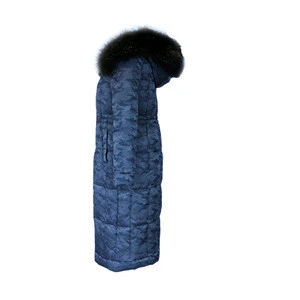 2018 Fashion Adjustable Waist High Quality Feather Military Down Jacket Fur