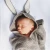 Import 2018 new cute rabbit ear stereo sleeping bags Knitted baby clothes hold quilt Blankets Baby conjoined from China