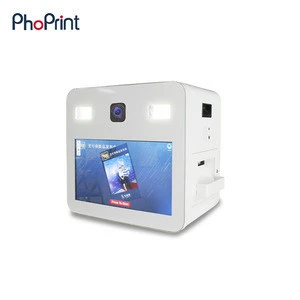 2018 Touch screen special events photo booth with wooden stand and camera and thermal printer all in one metal case