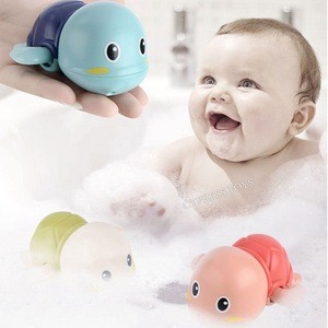 2020 Amazon Best Sellers Cartoon Tortoise Baby Bath Tub Toys Bathtub Toys Wind UP Swimming Toy