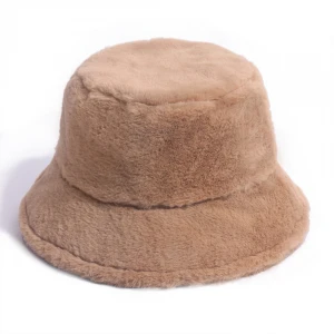 2020 Best Selling Fashion Winter Fluffy Fur Bucket Hat For Women