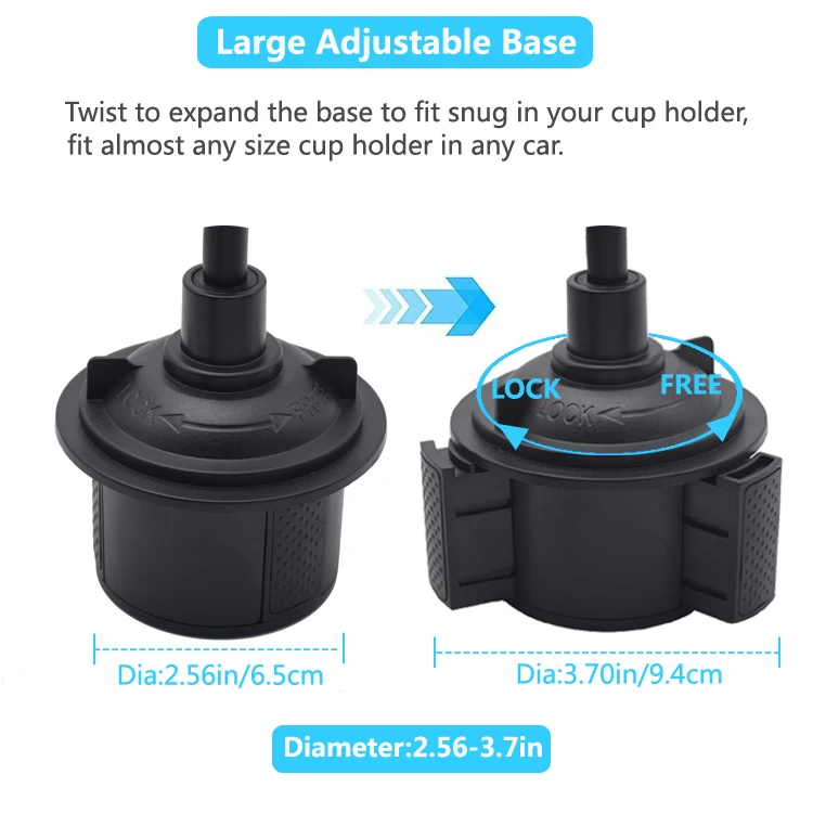 2020 car accessories adjustable flexible extendable 360 degree rotation car cup holder cell phone mount
