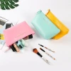 2020 hot selling Custom Logo cosmetic bag PU leather stationery bag makeup pencil case brush organizer beauty bag in stock