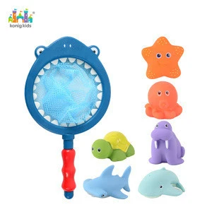 2020 Konig Kids Baby Animal Fishing Net Set Early educational For KIDS Summer Bath Tub Baby Bath Water Toy