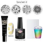 2020 new products 7pcs nail art stamper tools stamping plate scratch gel nail stamping kit