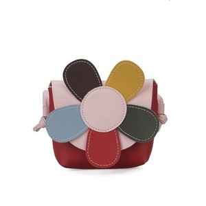 2020 New Spring Sunflower  Pu Leather Cross Body Handbag for Little Girl Fashion Children Birthday Gift Messenger Purse