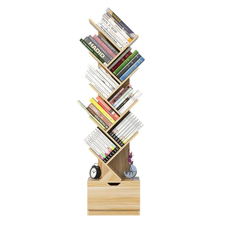 2021 hot sale modern Creative wooden tree shaped bookshelf bookcase for library home living room