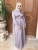 Import 2021 Muslim women elegant girls long sleeve luxury satin modest dress Dubai Turkey Party Abaya from China