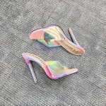 2021  open toe ladies summer slipper trendy high heel shoes women sandals
